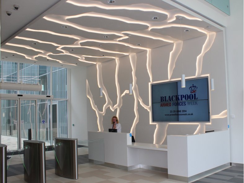 Reception Area Fashioned With Dupont Corian Designcurial