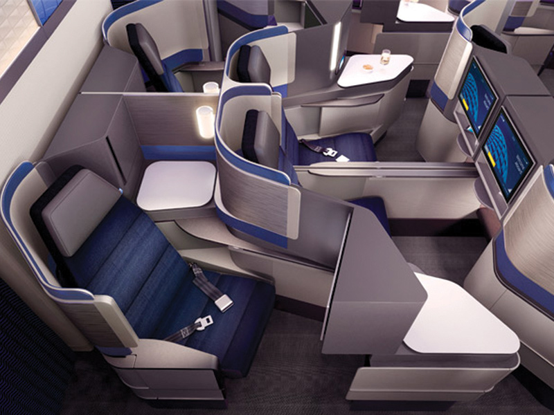 Business-class on United Airlines introduces privacy, comfort and space