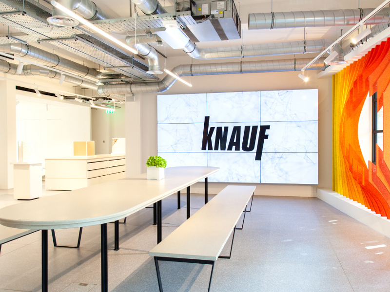 Mailen Design complete unique showroom for Knauf UK