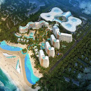 Atkins unveils design of beach hotel and residential complex in Sanya