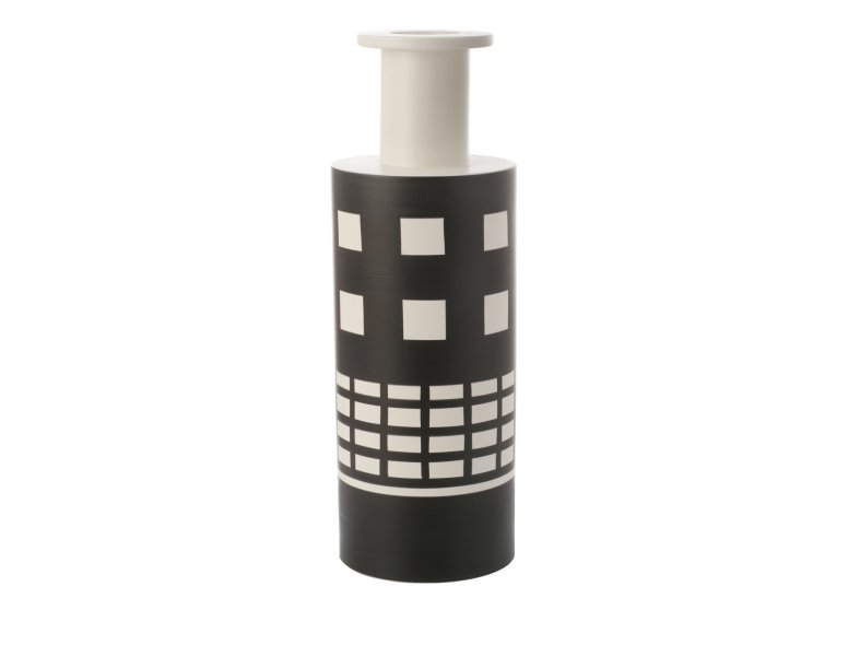 Black and White Reel Vase by Ettore Sottsass